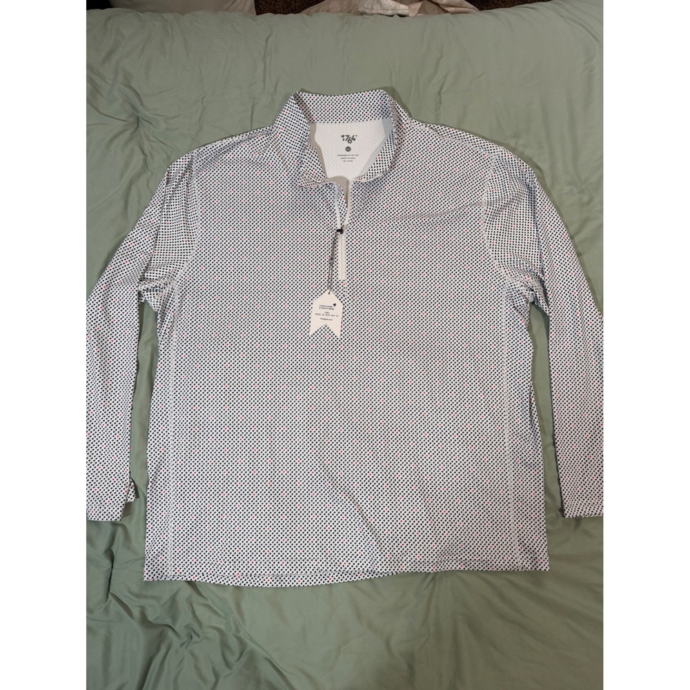 1764 Golf Iconic Mens 3XL Quarter‎ Zip Pullover White Navy Red SV30022 NWT